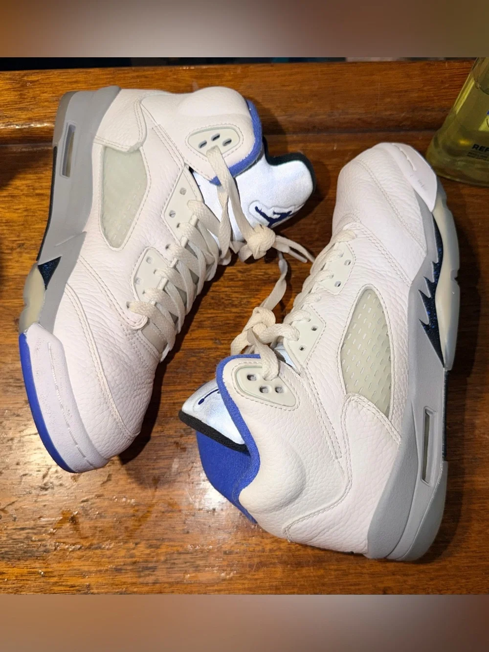 Jordan Air Jordan 5 Retro GS Mid White Blue Gray Black Leather Sz 6.5Y